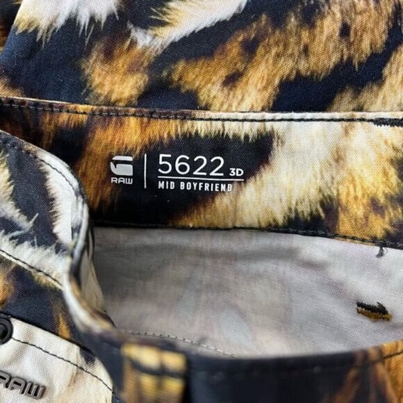 G-Star Raw Womens 5622 3D Mid Boyfriend Tiger Print Trouser Multicolor Size 29 - Picture 11 of 13